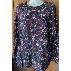 J. Jill Floral Crew Neck Sweater Medium Pullover